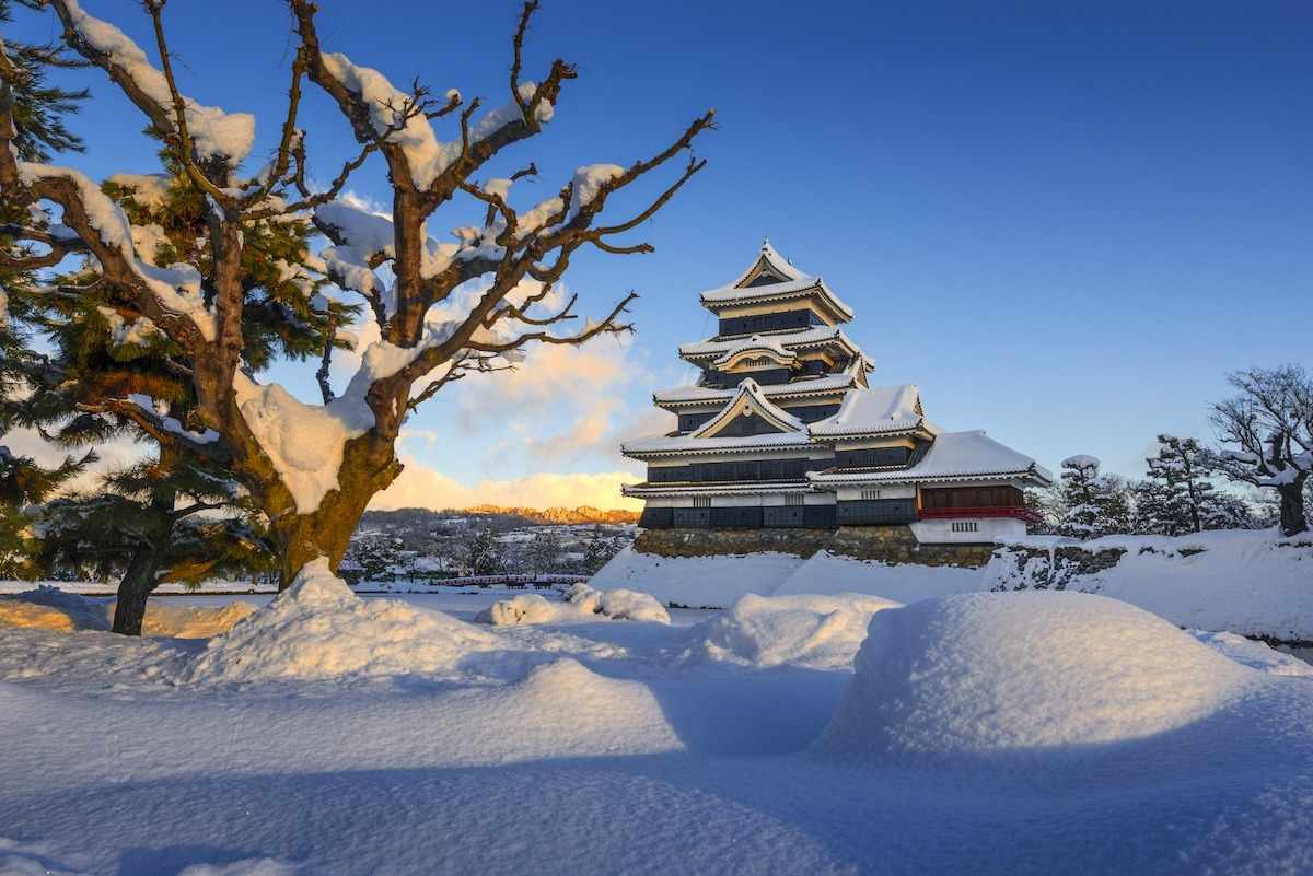 冬季的日本松本城