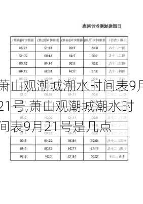 萧山观潮城潮水时间表9月21号,萧山观潮城潮水时间表9月21号是几点