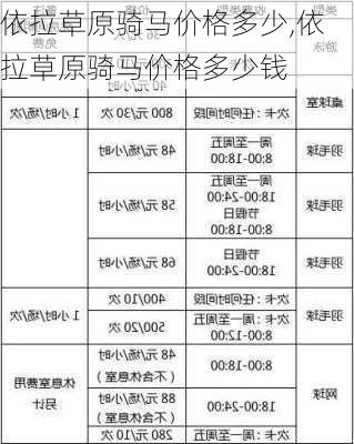 依拉草原骑马价格多少,依拉草原骑马价格多少钱