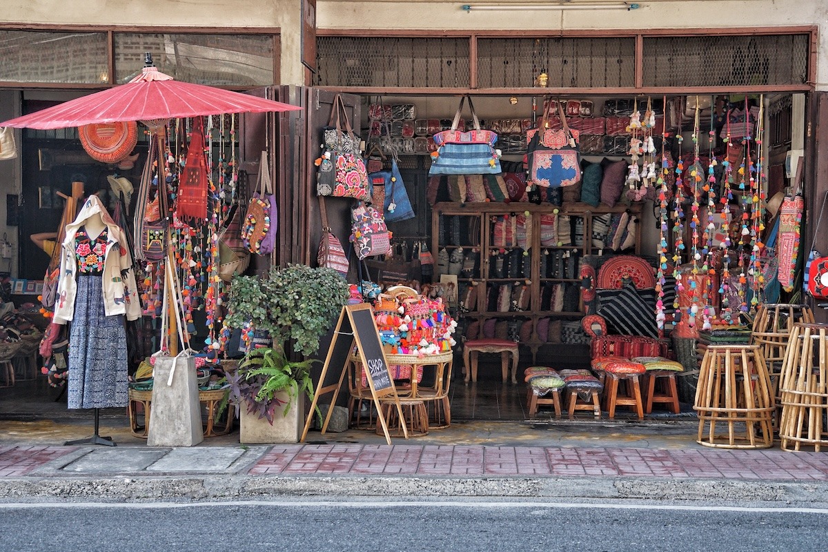 Thai crafts shop in Chiang Mai, Thailand