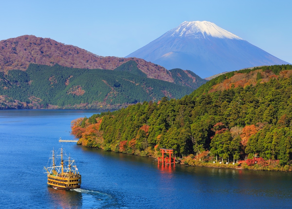 富士山和芦之湖与箱根寺