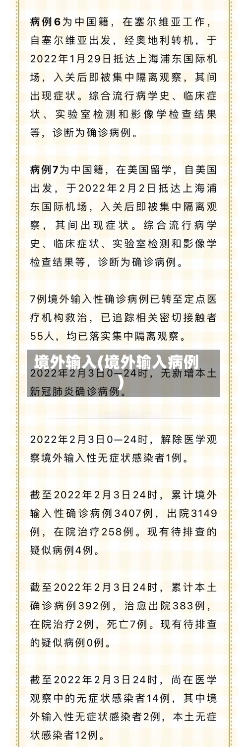 境外输入(境外输入病例)