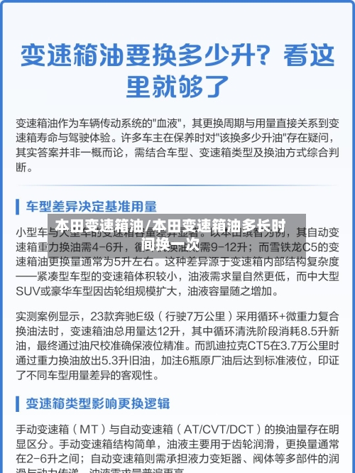 本田变速箱油/本田变速箱油多长时间换一次
