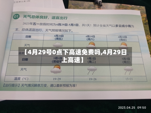 【4月29号0点下高速免费吗,4月29日上高速】