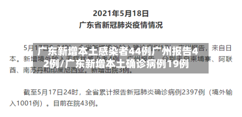 广东新增本土感染者44例广州报告42例/广东新增本土确诊病例19例