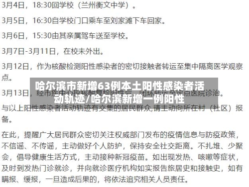 哈尔滨市新增63例本土阳性感染者活动轨迹/哈尔滨新增一例阳性-第3张图片