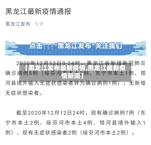 【黑龙江发布最新疫情,黑龙江最新疫情新闻】-第2张图片