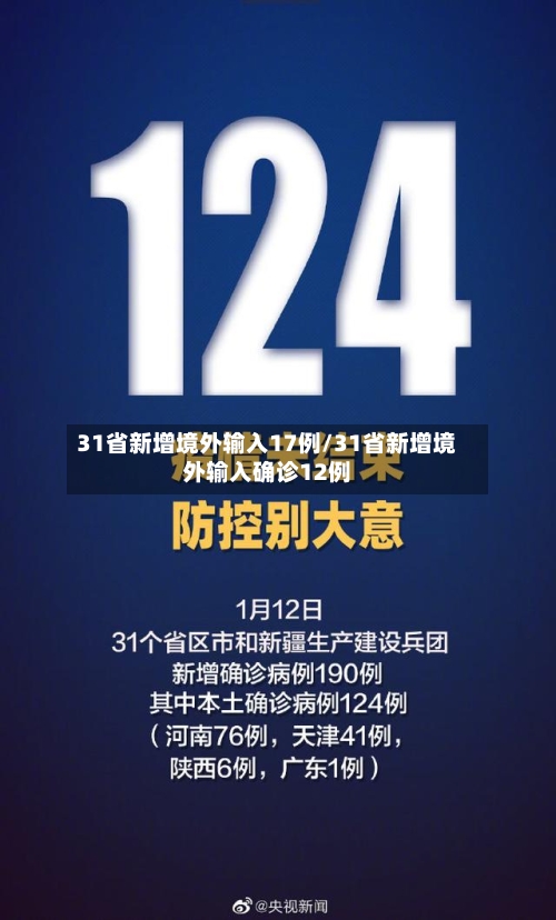 31省新增境外输入17例/31省新增境外输入确诊12例