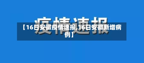 【16日安徽疫情速报,16日安徽新增病例】-第2张图片