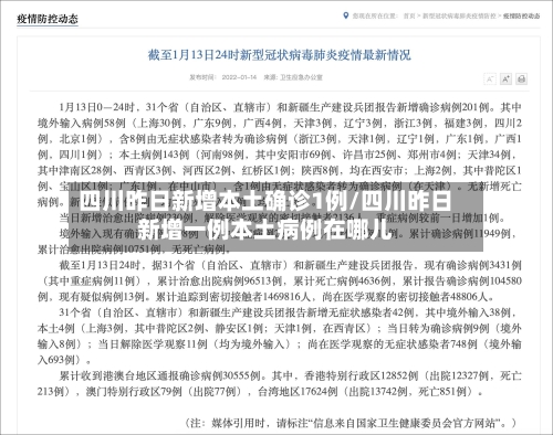 四川昨日新增本土确诊1例/四川昨日新增一例本土病例在哪儿