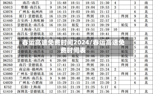 春运高速免费时间2024/春运高速免费时间表-第3张图片