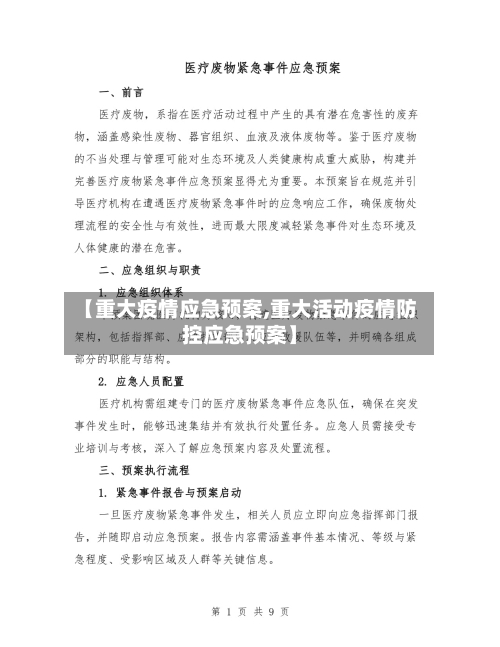 【重大疫情应急预案,重大活动疫情防控应急预案】-第2张图片