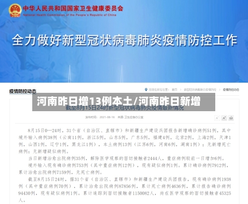 河南昨日增13例本土/河南昨日新增