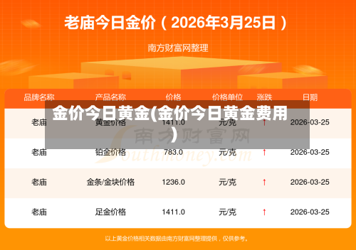金价今日黄金(金价今日黄金费用)