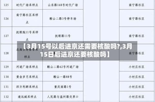 【3月15号以后进京还需要核酸吗?,3月15日后进京还要核酸吗】-第3张图片