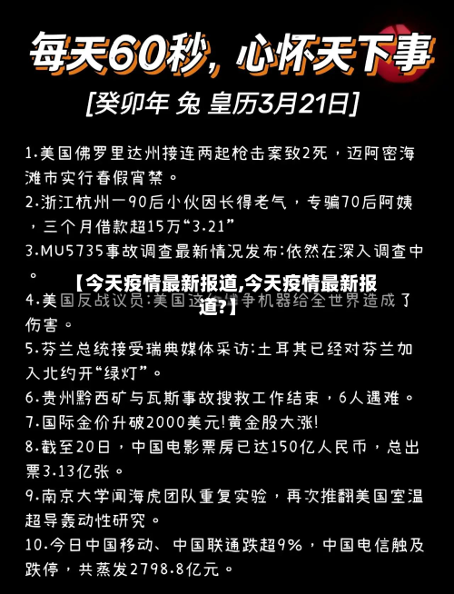 【今天疫情最新报道,今天疫情最新报道?】