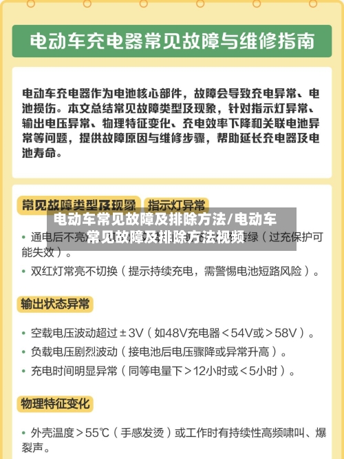 电动车常见故障及排除方法/电动车常见故障及排除方法视频